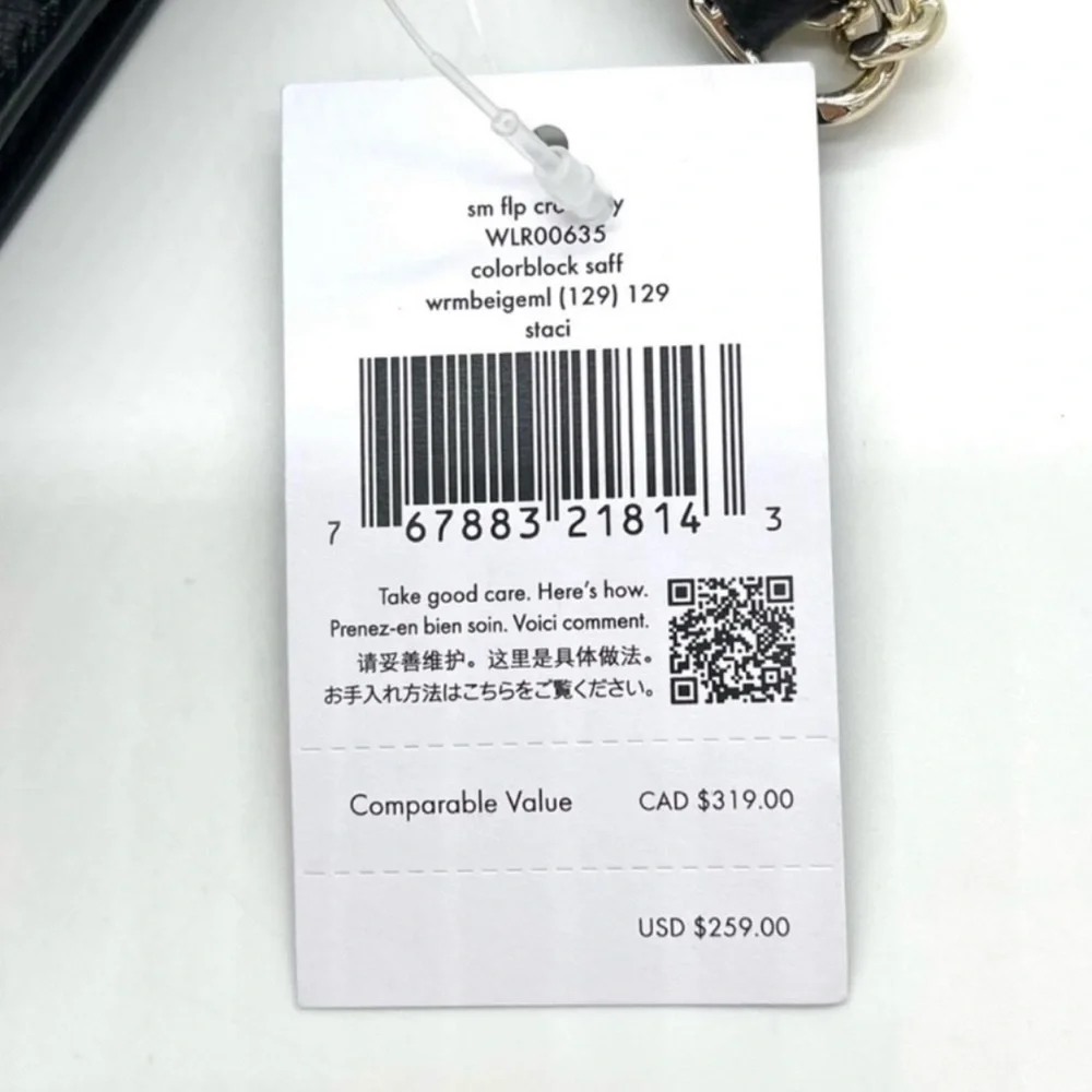 Kate Spade Staci Small Flap Crossbody Bag Tan/Black - Picture 9 of 9